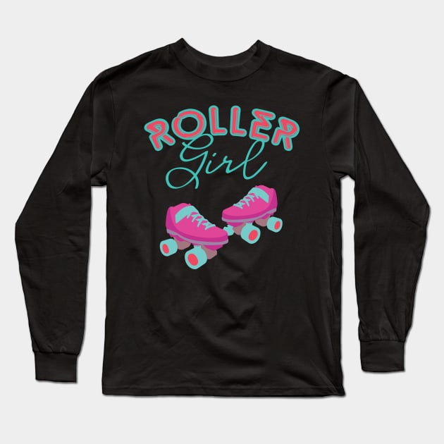 Roller Girl Skating Long Sleeve T-Shirt by GDLife